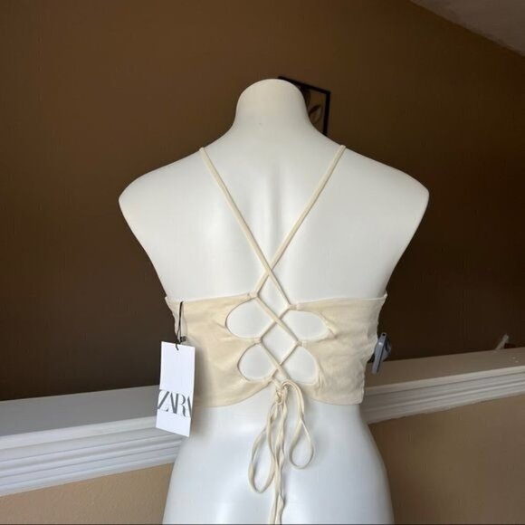 ZARA LINEN BLEND HALTER TOP | 3666/113 | - Picture 2 of 5